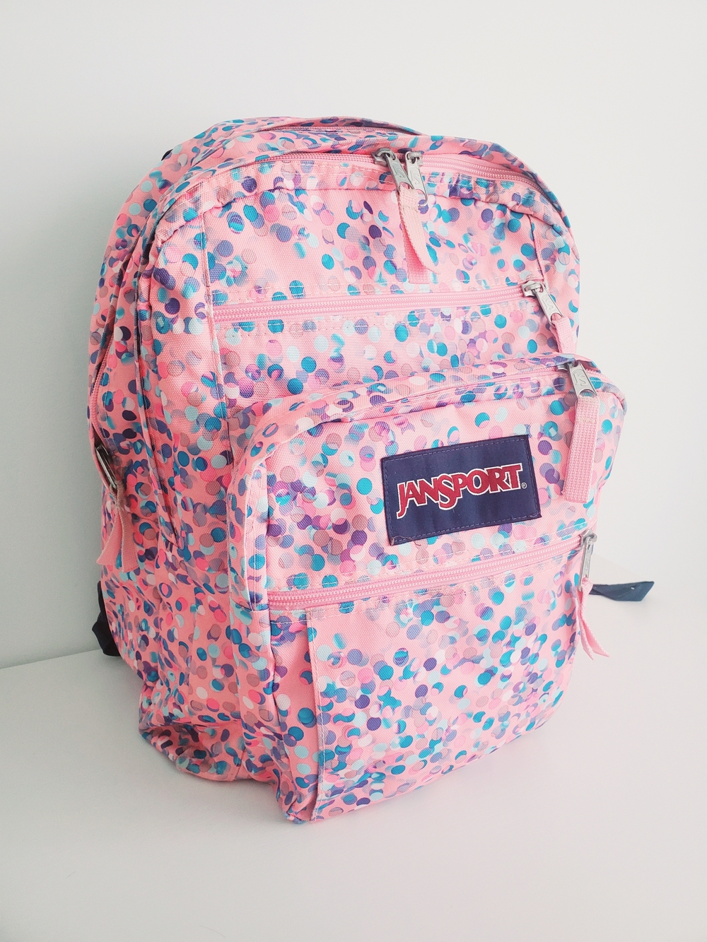 Jansport Pink Multicolor Confetti Dot Backpack